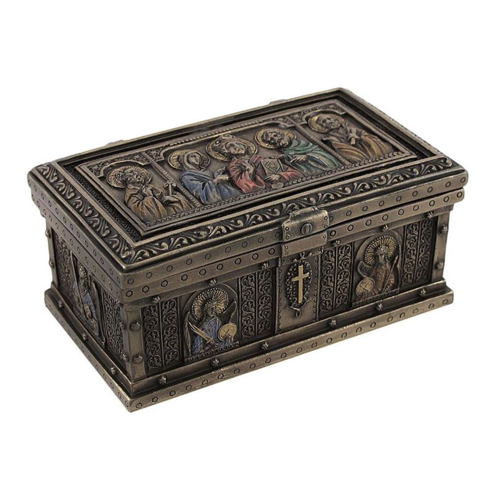 Bronzed Catholic Saints Altar Trinket Box